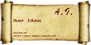 Auer Iduna névjegykártya